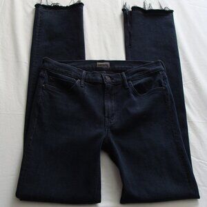 MOTHER Black Wash "RASCAL SLIT UNDONE Hem" JEANS in STORM CLOUDS Sz 28
